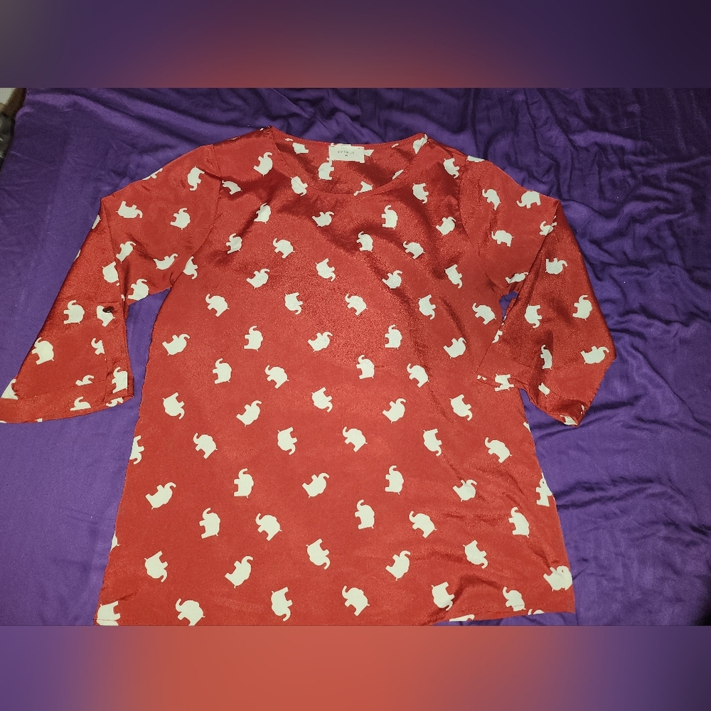 Everly Elephant Print Blouse